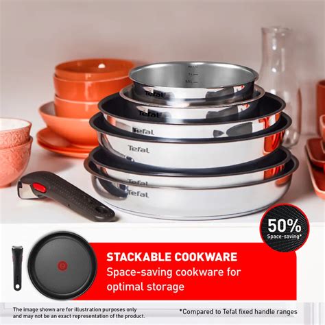 tefal ingenio cook eat stackable  stick cookware pc set