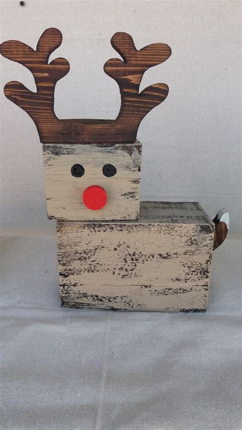 Wooden Reindeer Large Wooden Reindeer Rustic Wood Reindeer Etsy