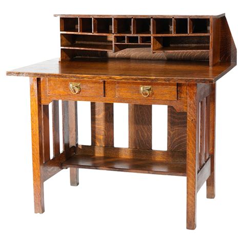 Stickley Brothers Mission Oak Desk And Chair At 1stdibs