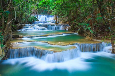 Deep Forest Waterfall In Kanchanaburi Thailand Online Puzzle