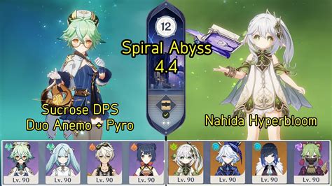 Spiral Abyss Floor C Sucrose Dps Duo Anemo Pyro C Nahida