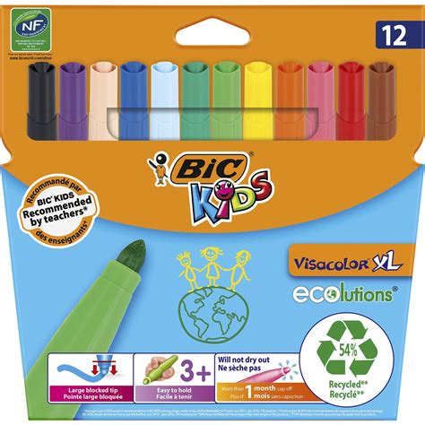 Bic Kids Visacolor Xl Felt Pens 12 Pack | Woolworths