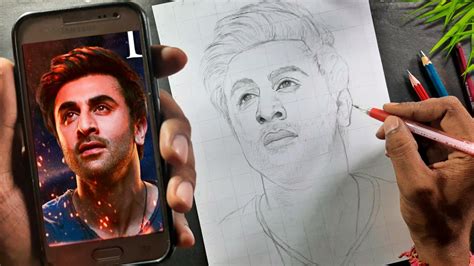 Brahmastra Ranbir Kapoor Drawing Outline Tutorial Grid Method