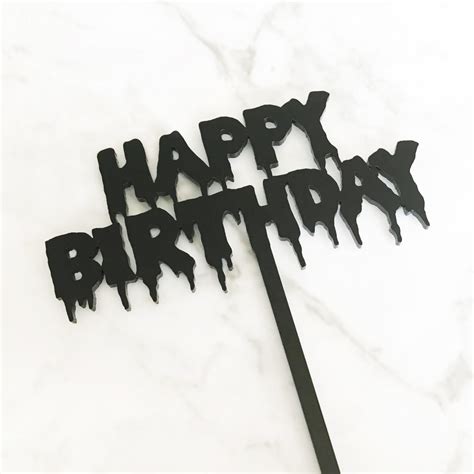 Ghoulish Happy Birthday Cake Topper Sandra Dillon Design