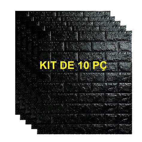 KIT 10 Placas Painel Adesivo 3D Alto Relevo Papel De Parede De Espuma