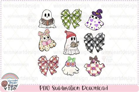 Cute Ghost Girly Halloween Coquette PNG Graphic By WinnieArtDesign