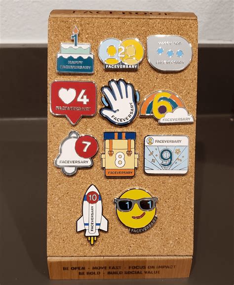 Facebook Employee Swag Enamel Pin W Cork Board Rpins