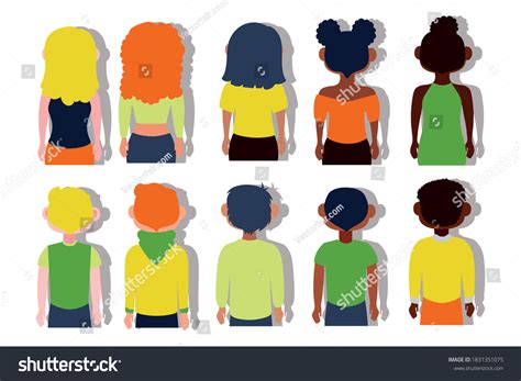 Group Interracial People Back Inclusion Concept Stock Vector Royalty Free 1831351075