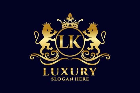 Initial Lk Letter Lion Royal Luxury Logo Template In Vector Art For