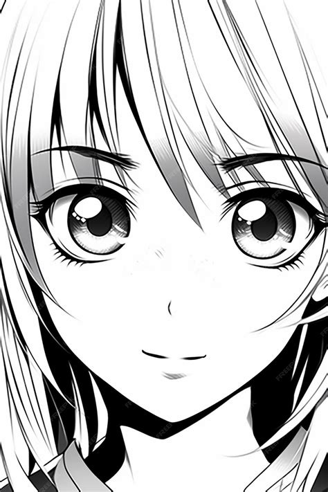 Premium Photo Anime Girl With Long Hair And Big Eyes Staring At The Camera Generative Ai