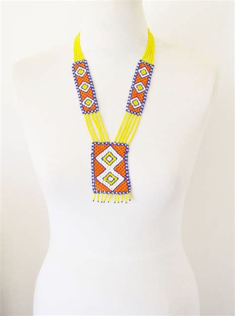 South African Beaded Necklacezulu Beaded Necklaceseed Bead Necklace