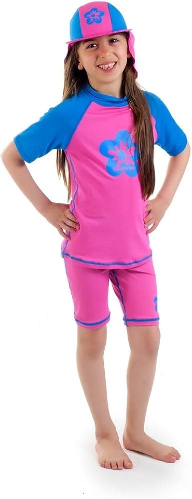 Amazon Girls Size Pink Blue Sun Uv Protective Rashguard