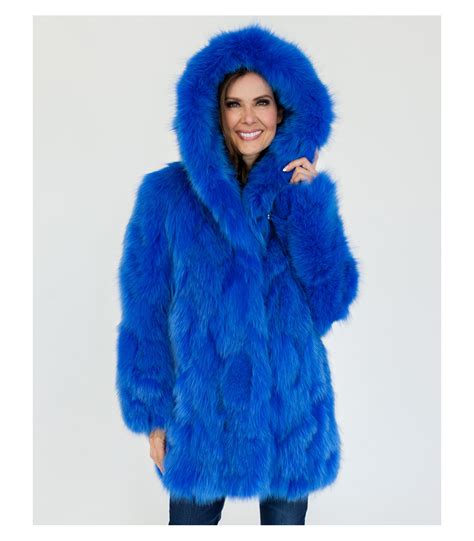 Kai True Blue Fox Fur Coat At