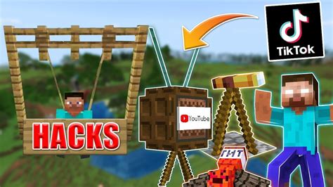 Trying Viral Minecraft Tiktok Hacks Part 4 Youtube