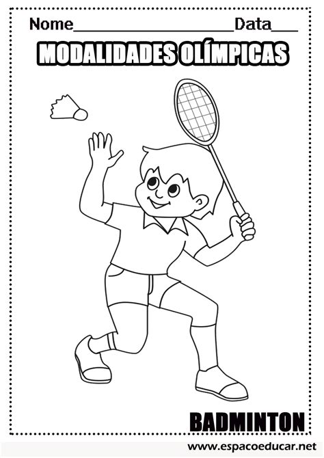 Badminton Desenhos Das Modalidades Esportivas Das Olimpíadas Para