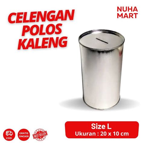 Jual Celengan Polos L 20 X 10 Cm Full Kaleng Tanpa Sticker Buka Tutup