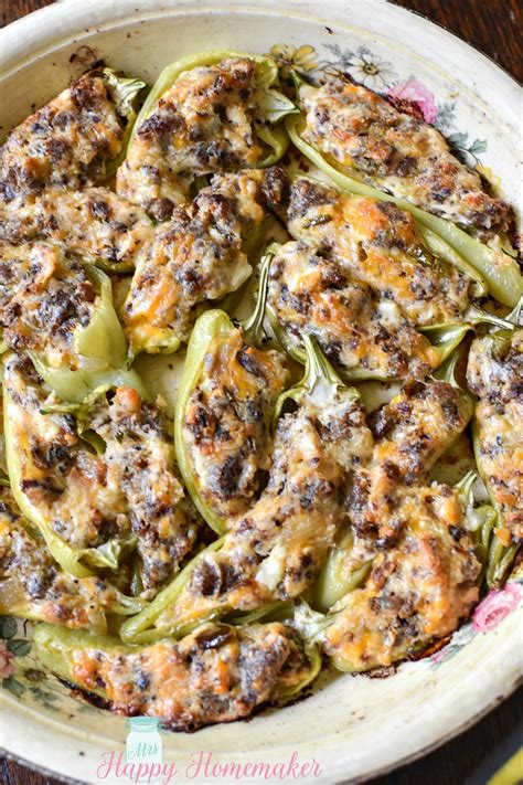 Easy Stuffed Banana Peppers With Sausage Only 5 Ingredients