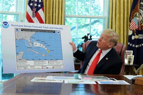 Trump Displays Altered Weather Map Showing Dorian Could Have Hit