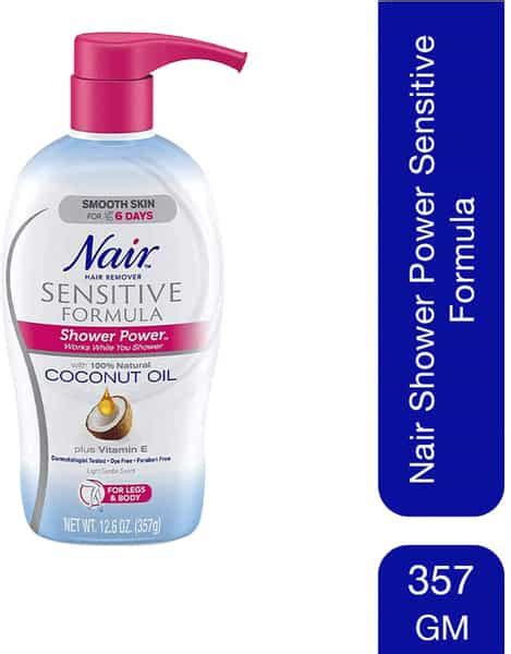 Buy Nair Hair Remover Sensitive Shower Pwr Coco Oil 357 G Online And Get Upto 60 Off At Pharmeasy