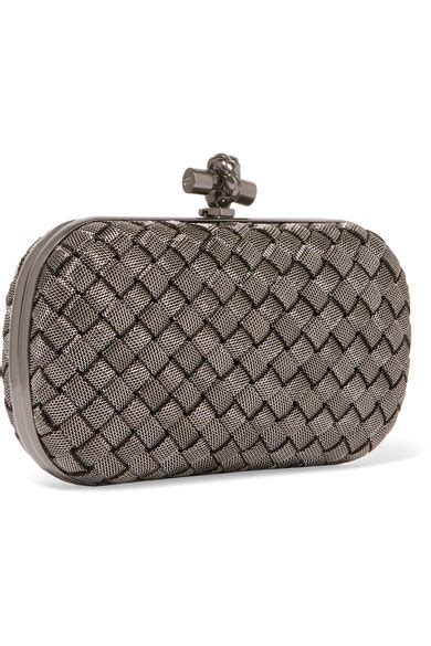 Bottega Veneta The Knot Intrecciato Metal Clutch Net A Portercom