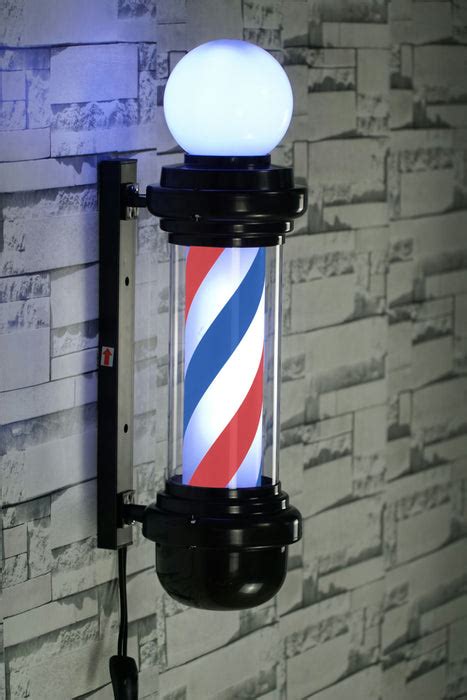 Barberpub Barber Pole Rotating Led Strips Light Metal Hair Salon Sign — Barberpub