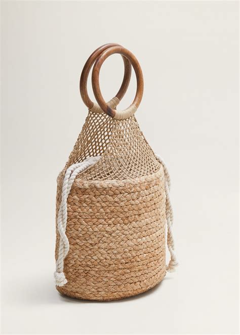 Jute Bucket Bag Women Mango Usa Jute Bags Handmade Bags Knitted