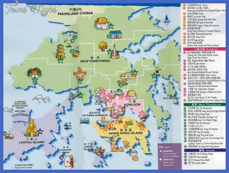 Hong Kong Map Tourist Attractions - ToursMaps.com