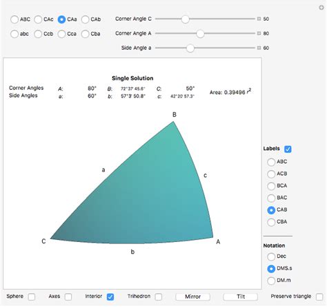 Spherical Triangle Solutions - Wolfram Demonstrations Project