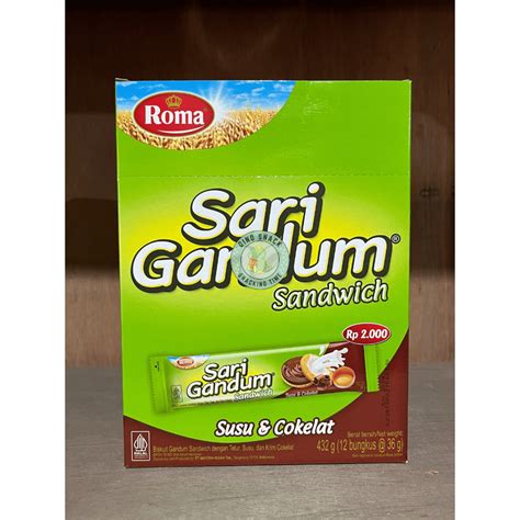 Jual Roma Sari Gandum Cokelat Box Isi 12 Pcs Shopee Indonesia