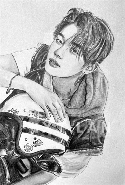 Yeonjun Boho Art Drawings Line Art Drawings Kpop Drawings