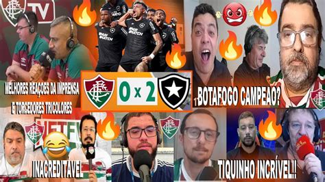 REAÇOES DA IMPRENSA E TRICOLORES AO FLUMINENSE 0X2 BOTAFOGO GOLS DO