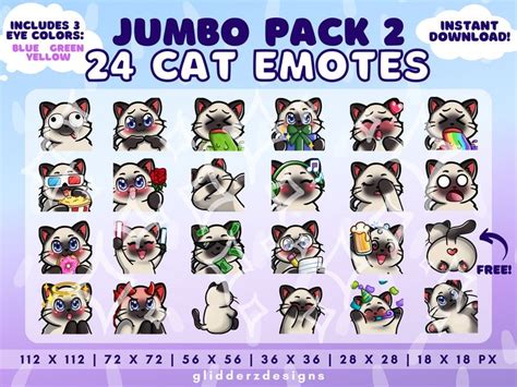 The Jumbo Pack 2 Cat Emotes Is Available For All Ages And Abilities