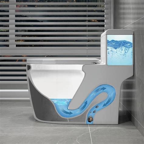 Chalk One Piece Toilet Super Vortex Siphon Flush Antimicrobial Seat