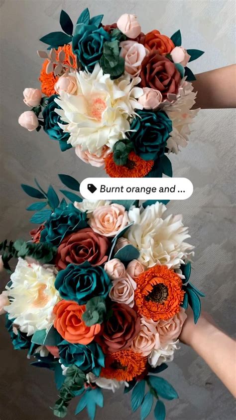 Orange And Teal Wedding Orange And Teal Bouquet Флористика Свадьба