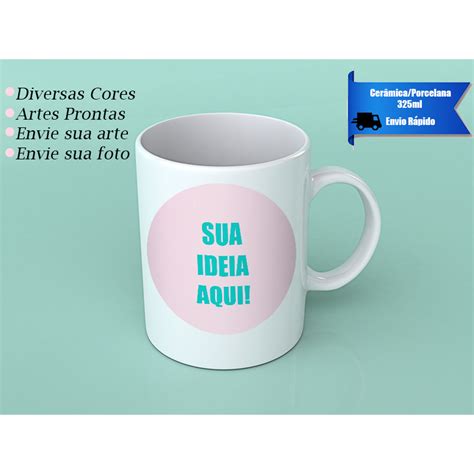 Caneca Personalize do Seu Jeito 325ml Cerâmica Shopee Brasil