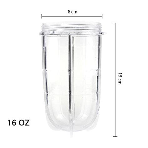 2 Pcs Replacement Cups For Magic Bullet Replacement Parts 16oz Blender Cups Jar Compatible With