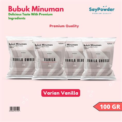 Jual Bubuk Minuman Rasa Vanilla 100gr Serbuk Minuman Aneka Rasa Minuman