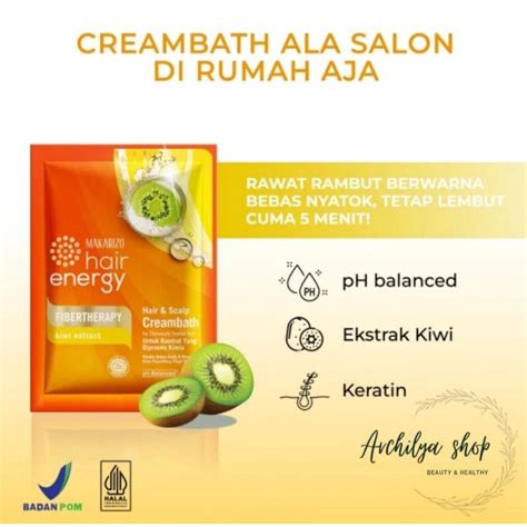 Jual Makarizo Hair Energy Creambath Kiwi Extract Sachet 30 Gr Shopee