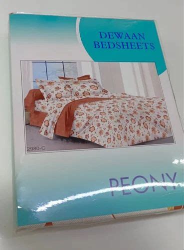 Peony Cotton Dewaan Bed Sheet Set Size Double Pattern Floral Print