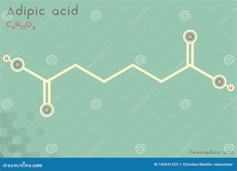 Adipic Acid Molecule D Molecular Structure Ball And Stick Model