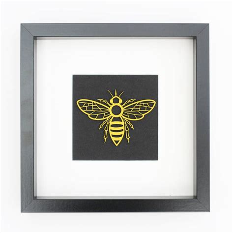 Manchester Bee Framed Woodcut Artwork In 2021 Bee Artwork Bee