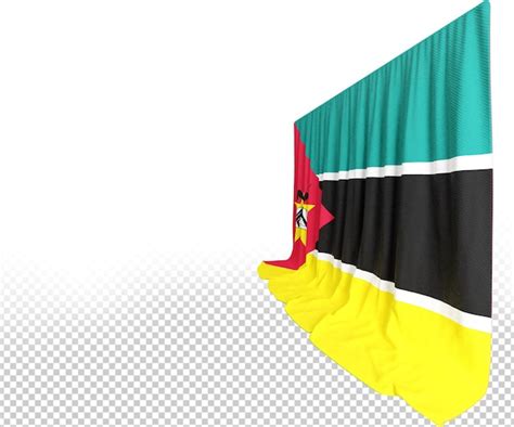 Cortina De Bandeira De Moçambique Em Renderização 3d Chamada Bandeira De Moçambique Psd Premium