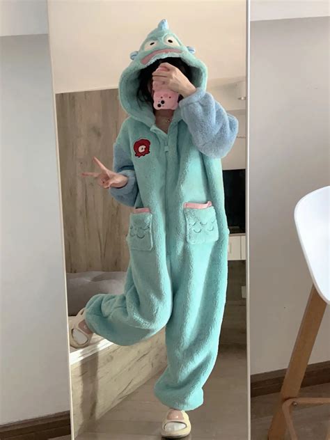 New Sanrio Kawaii Hangyodon Coral Velvet Couple Pajamas Anime Cartoon ...