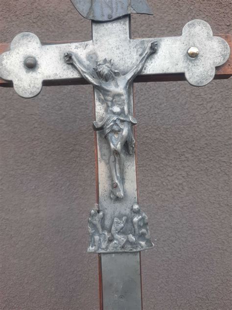 Stary krzyż krucyfiks pasyjka drewno metal 56cm Tczew OLX pl