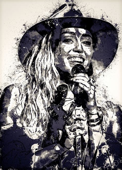 Miley Cyrus In Black, Painting By Leïla Issa Brahim, 56% OFF