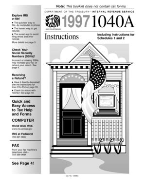 Fillable Online 1997 Instructions 1040A Instructions For Preparing