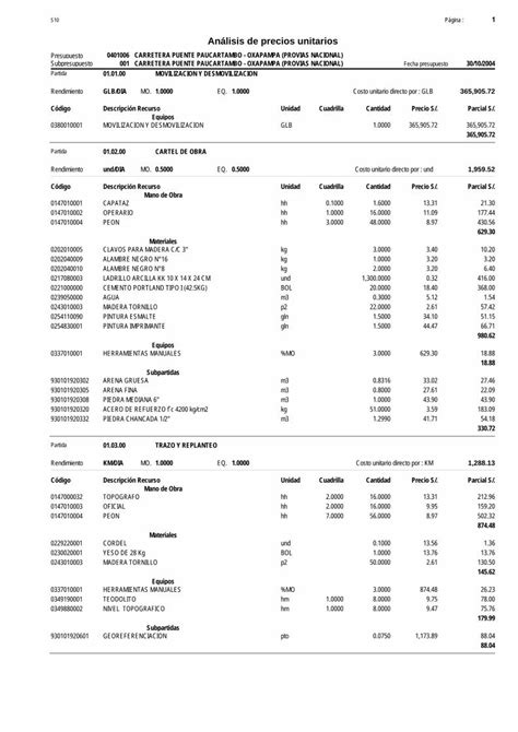 PDF Analisis De Precios Unitarios DOKUMEN TIPS