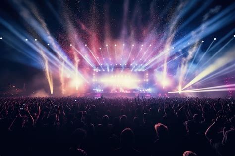 Crowd of people at the music concert stage | Premium AI-generated image