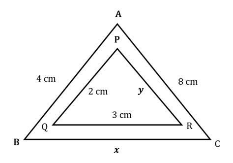 If The Given Triangles Abc And Pqr Are Similar Then The Lengths Of The