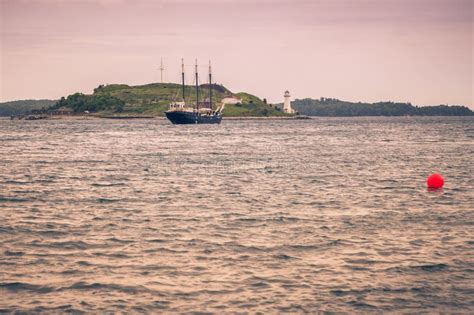 Lighthouse in Halifax Harbor Stock Image - Image of canada, spring ...